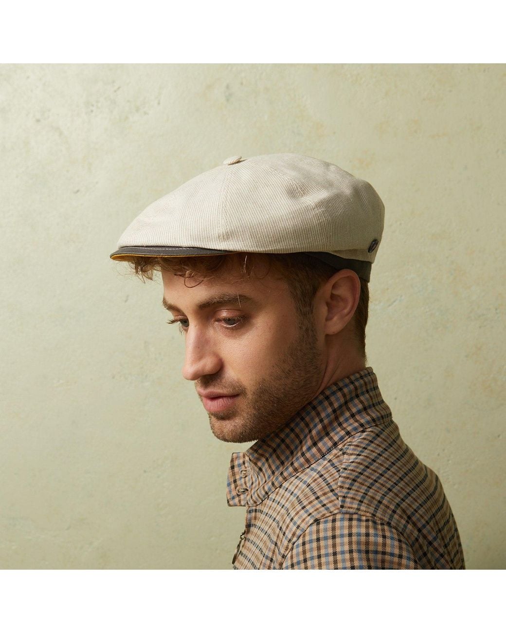 Dasmarca Hats Multicolor Neutrals Raggie Natural Linen Cotton Summer Italian Flat Cap For for men