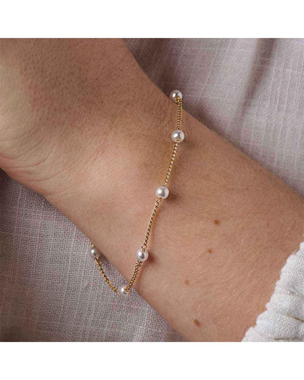 Formation Co. Jewellery Metallic Gaia Pearl Chain Bracelet