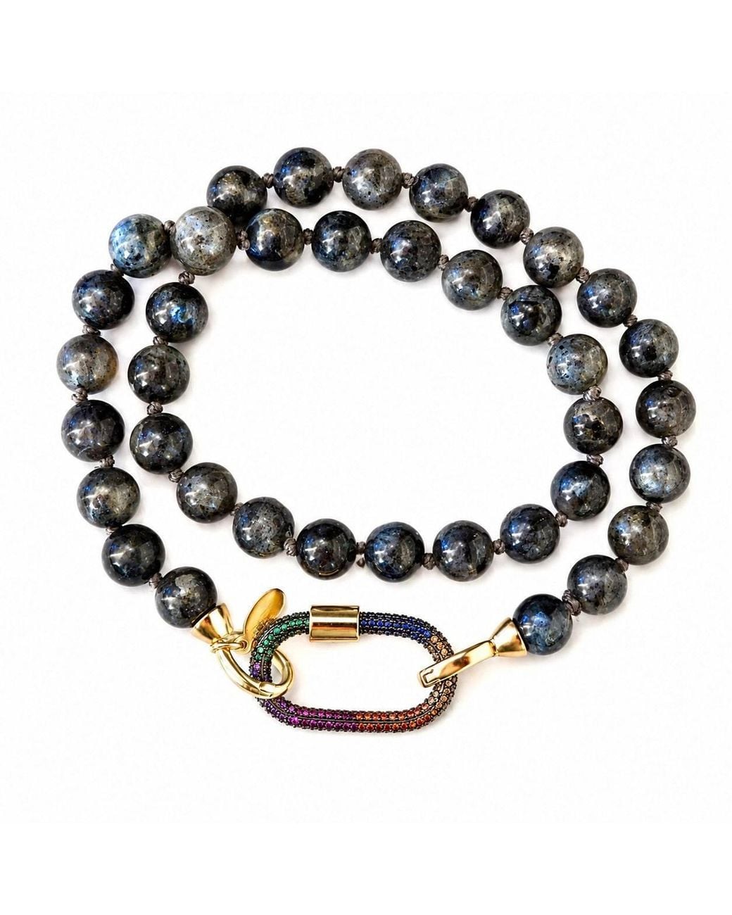 Persia Dona Jewelry Black Labradorite Clasp Choker Necklace
