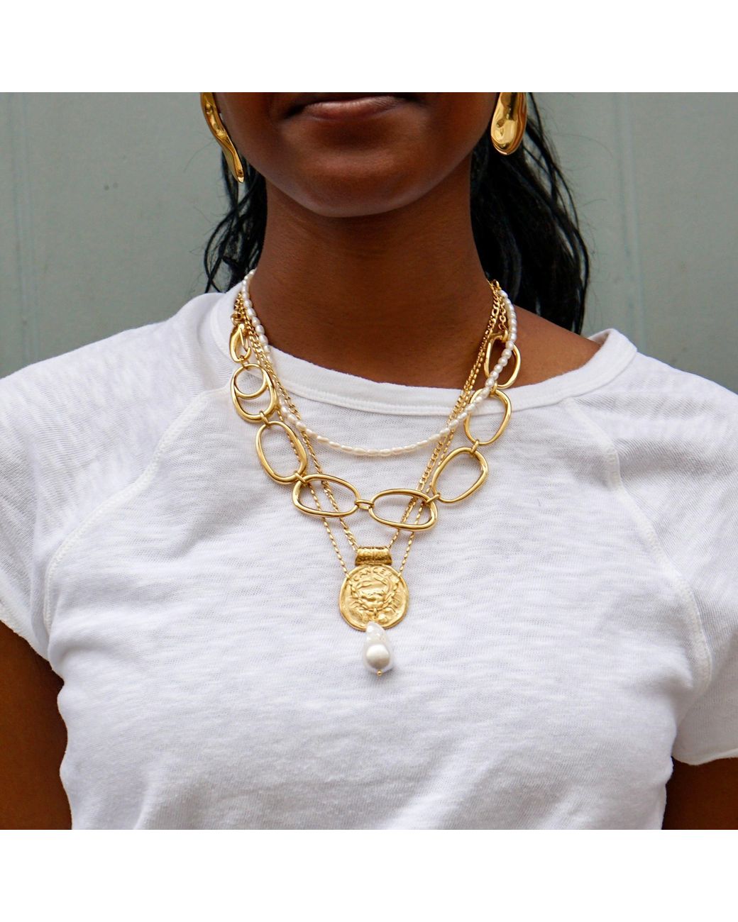 Smilla Brav Metallic Chain Necklace Andy