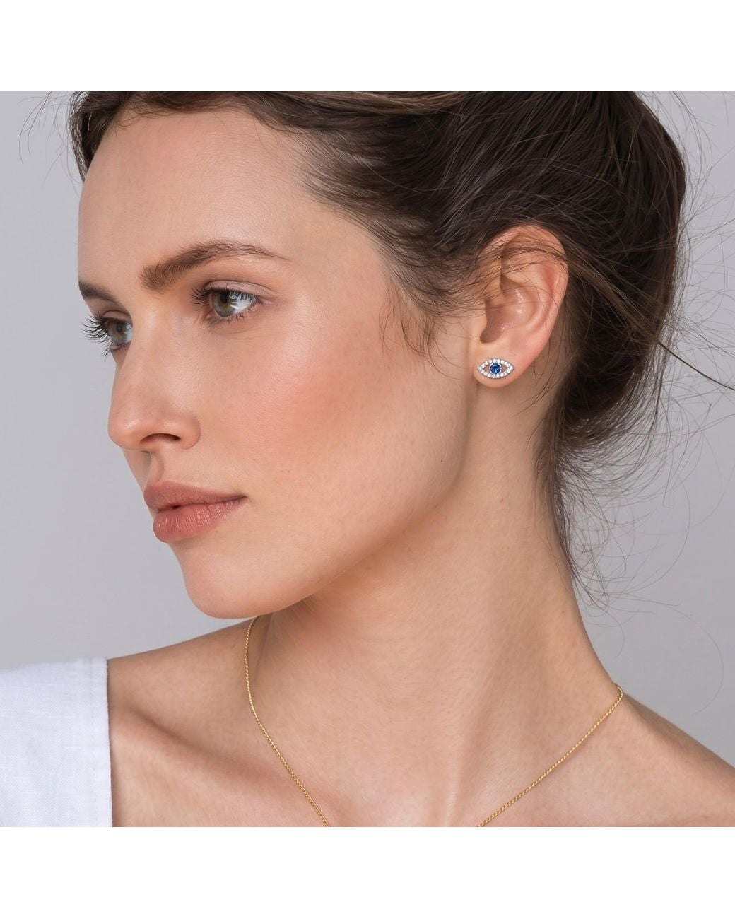 With Love Darling Blue Sparkly Eye Stud Earring