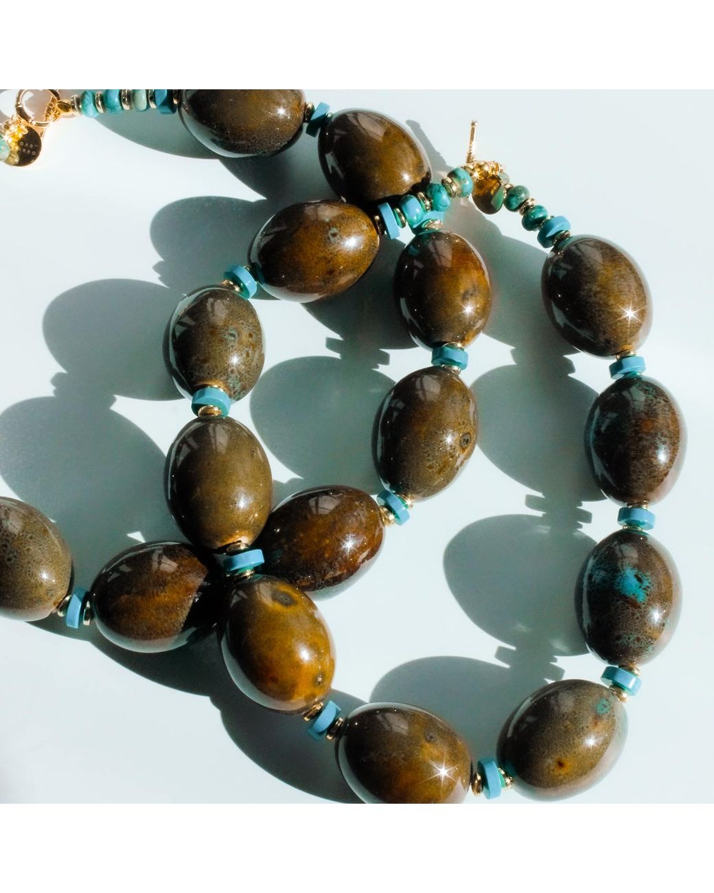 Edgar Navarro Jewelry Green Navarro Oval Ceramic & Statement Necklace