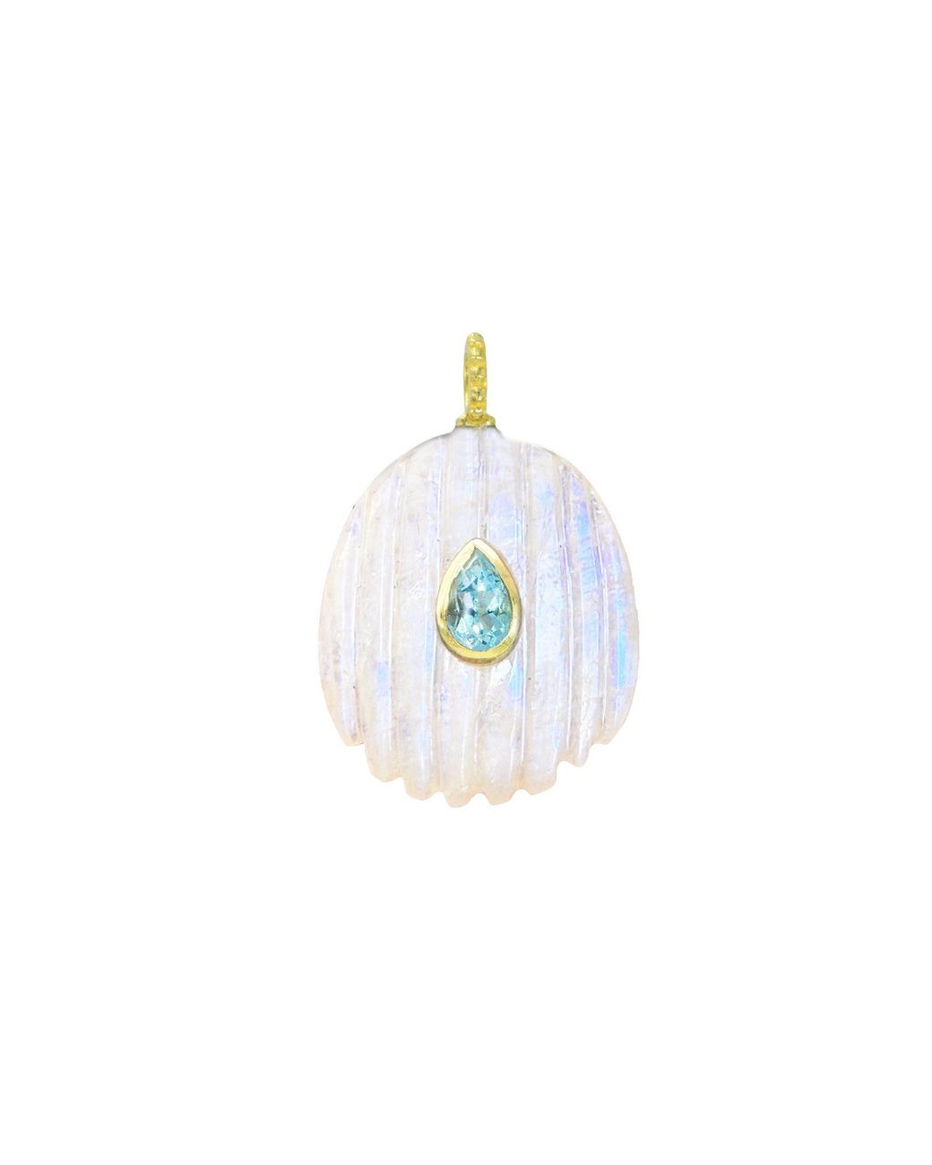 KAMARIA Metallic Moonstone Gemstone Pendant With Topaz