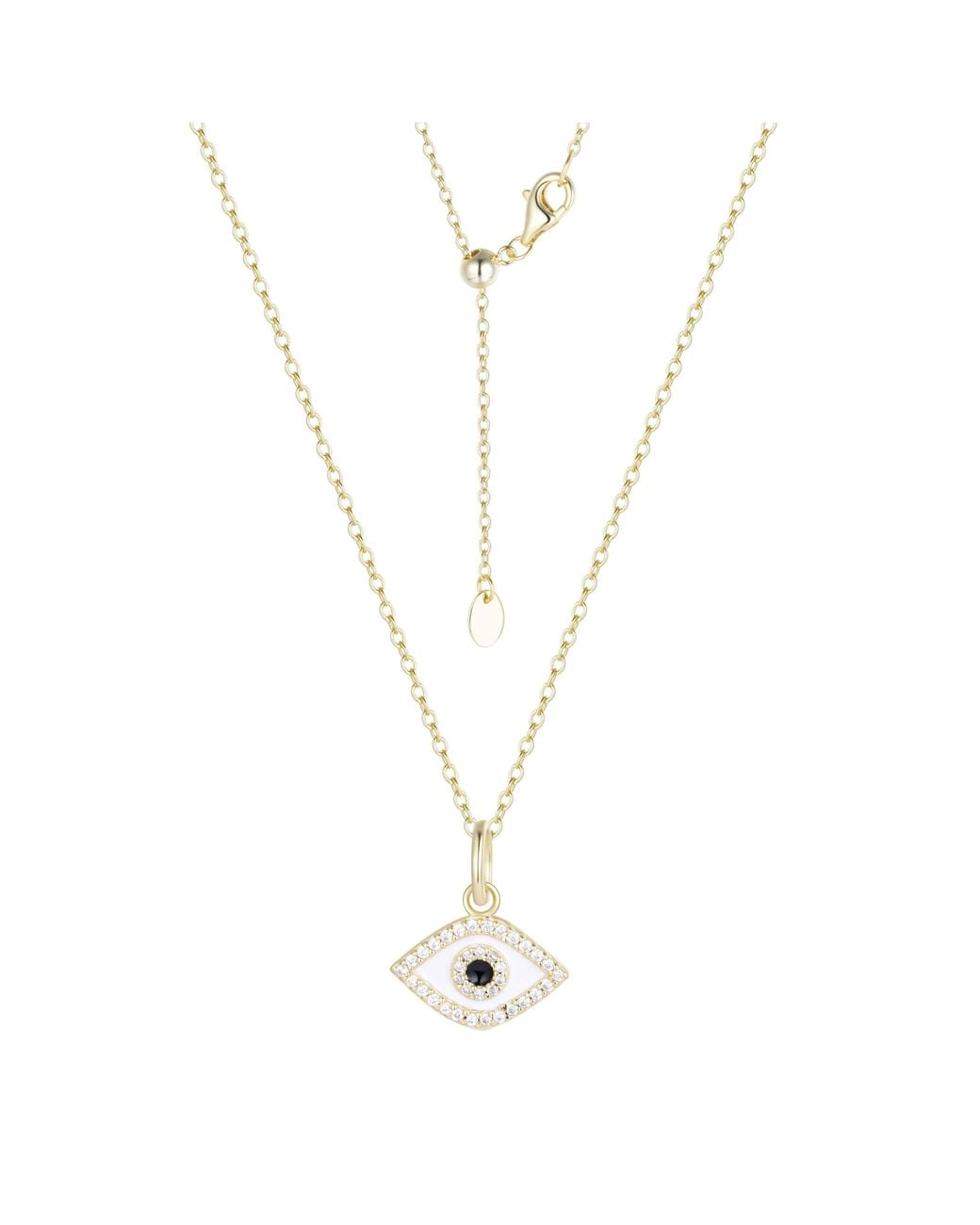 KAMARIA Metallic Evil Eye Enamel Charm Necklace