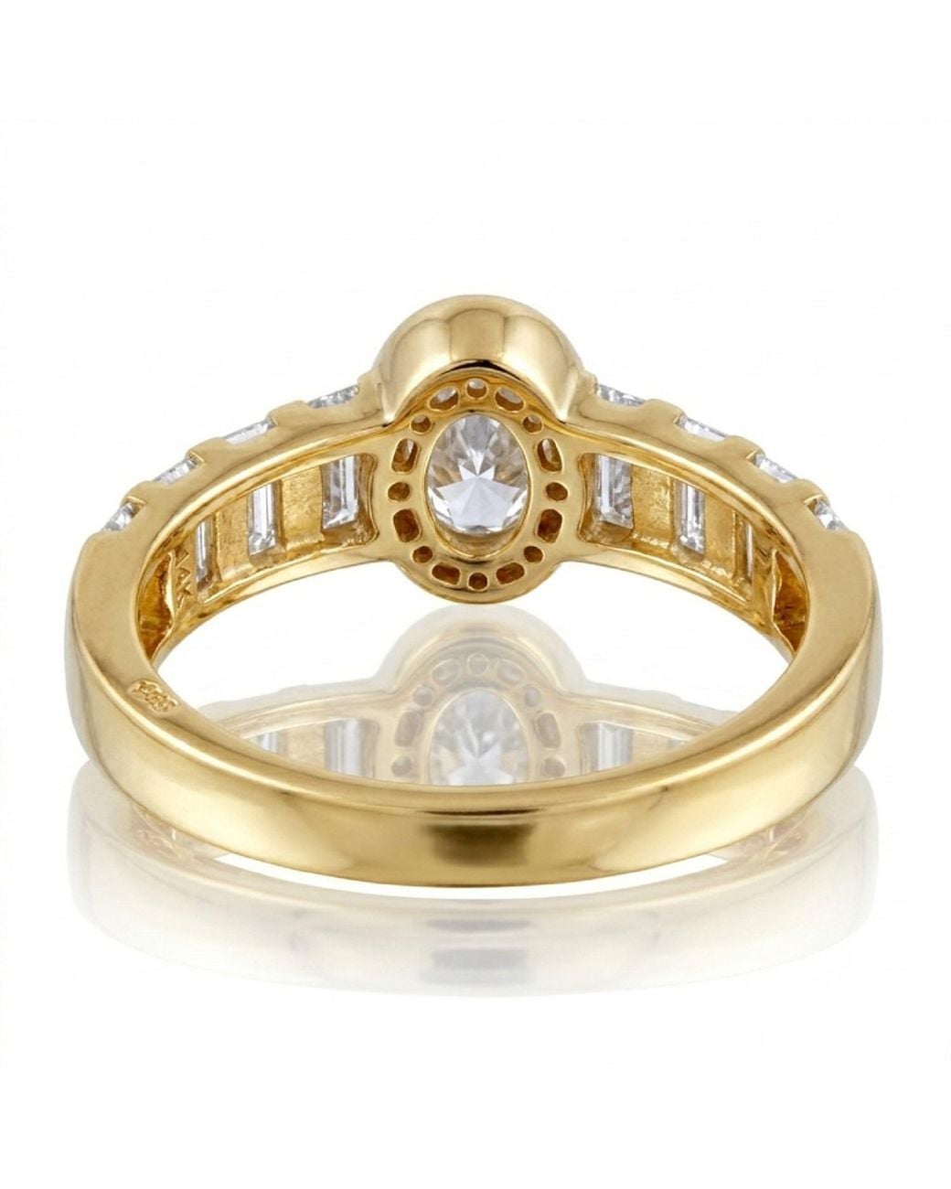 Artisan Metallic 14K Oval & Baguette Diamond Ring