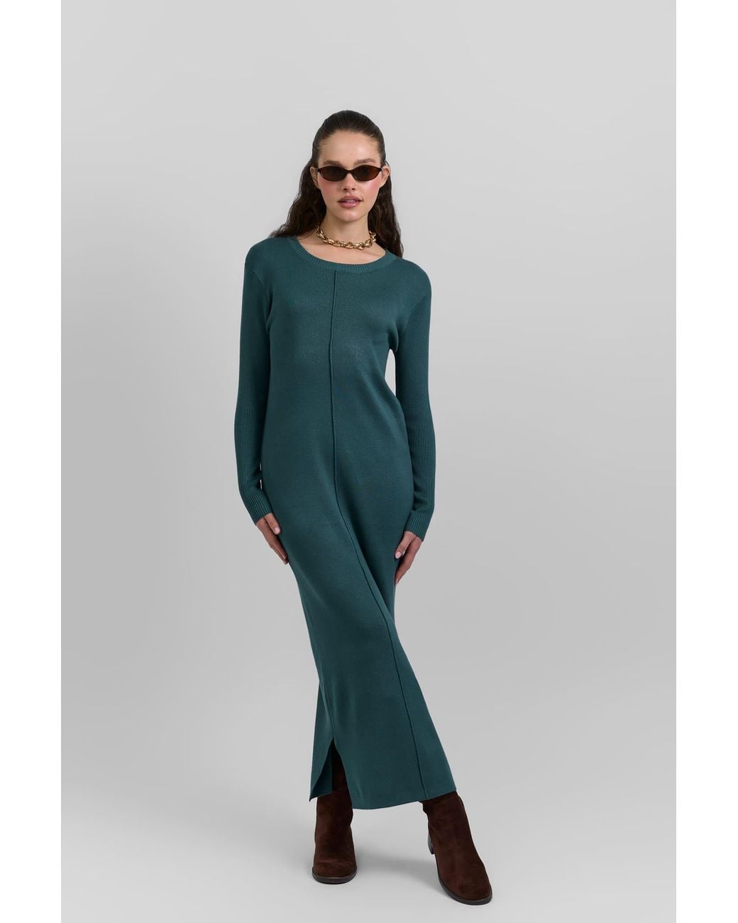 Rave on Trend Green Knitted Maxi Dress