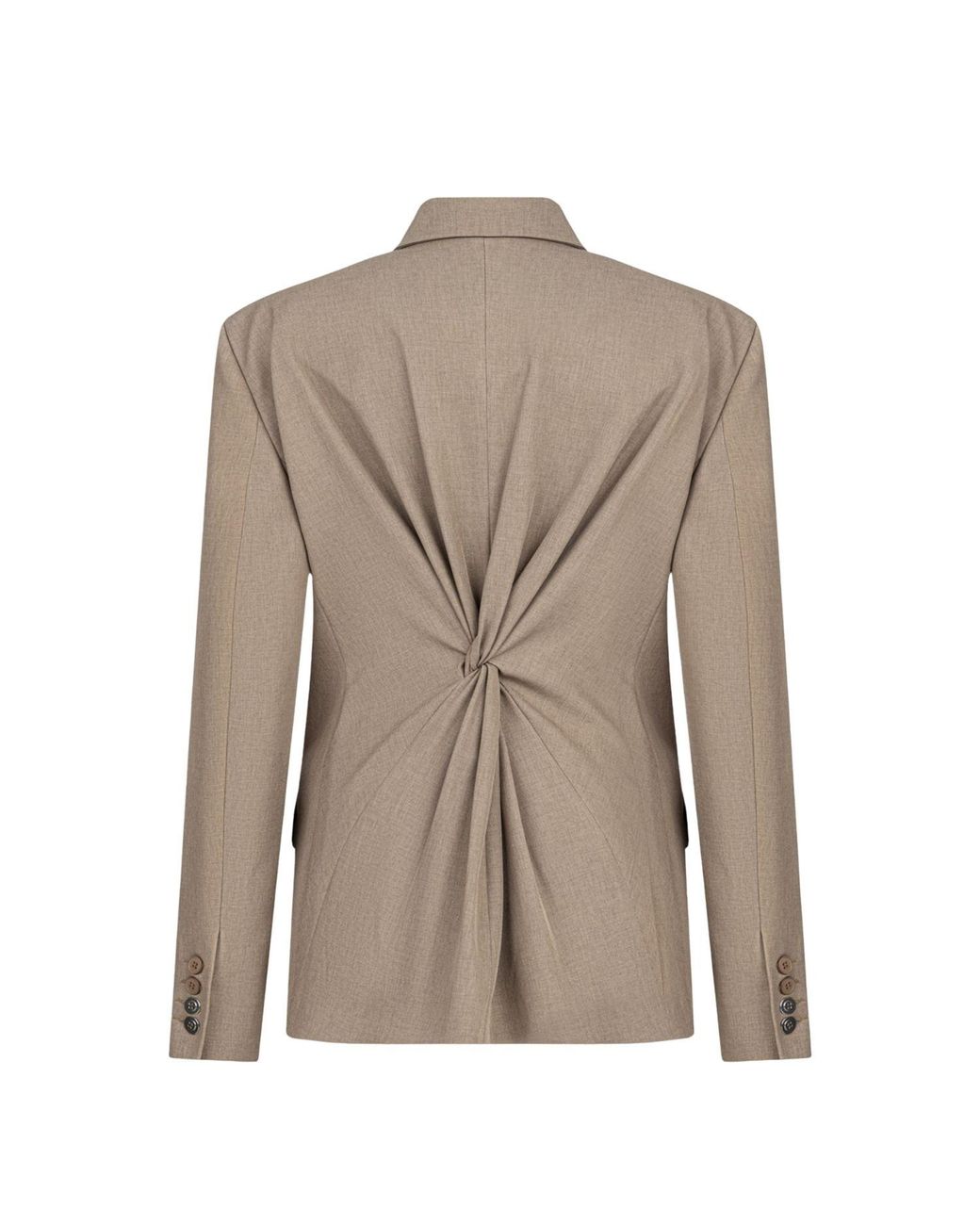 Nocturne Natural Asymmetric Double-Breasted Blazer