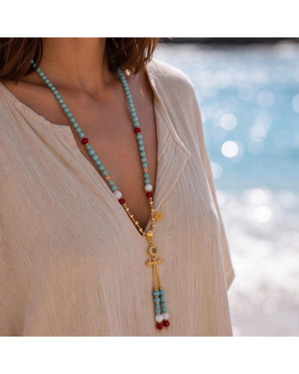 Ormiro Metallic Dakini Necklace & Ring Set