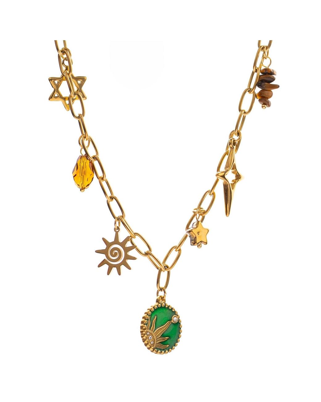 Ebru Jewelry Metallic Cosmic Energy Charm Necklace