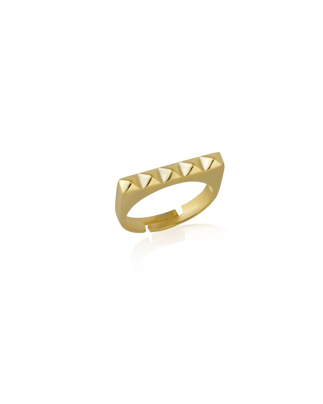 Spero London Metallic Pyramid Adjustable Sterling Ring