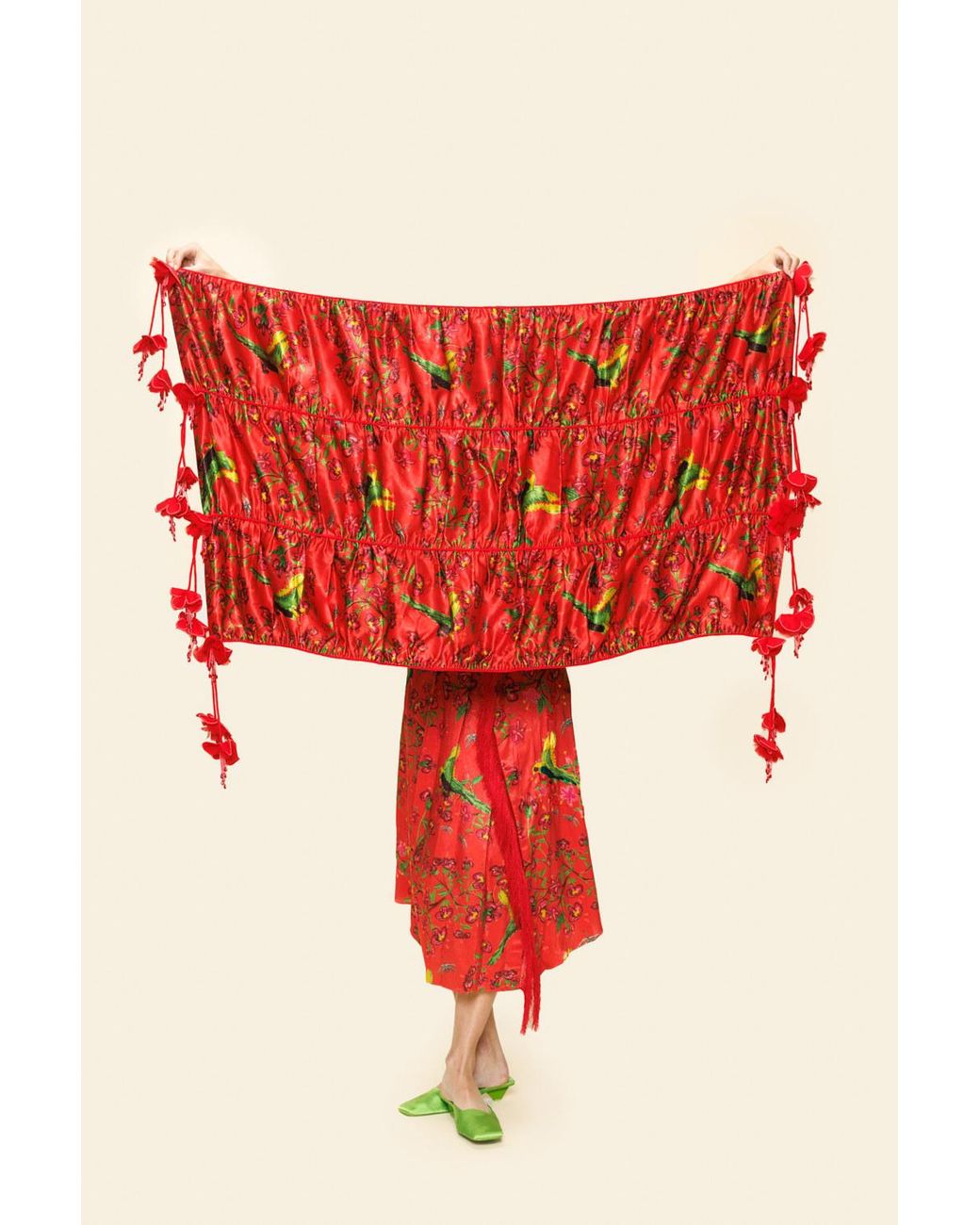 Ashaki Red Maya Bloom Scarf