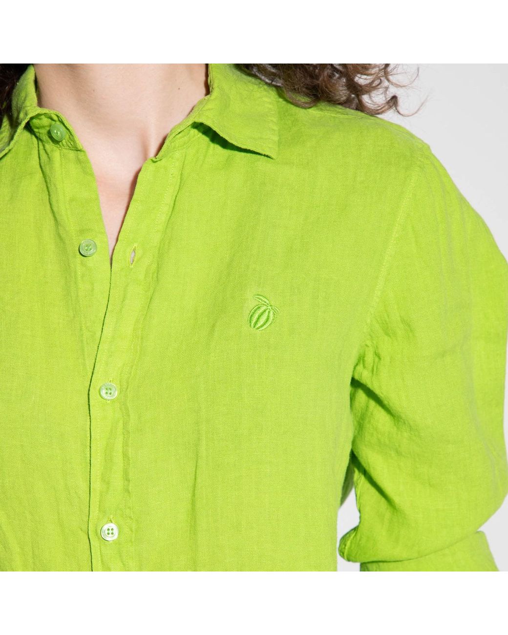 Maison Tangerine Green Kiwi Linen Shirt For for men