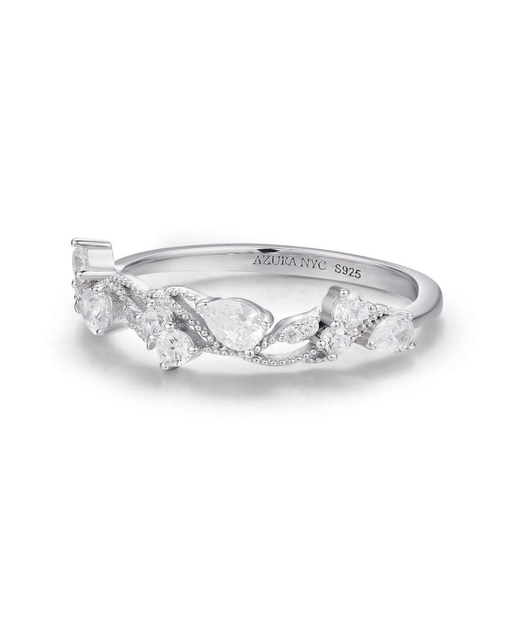 Azura Jewelry New York White Lily Grace Band Vermeil