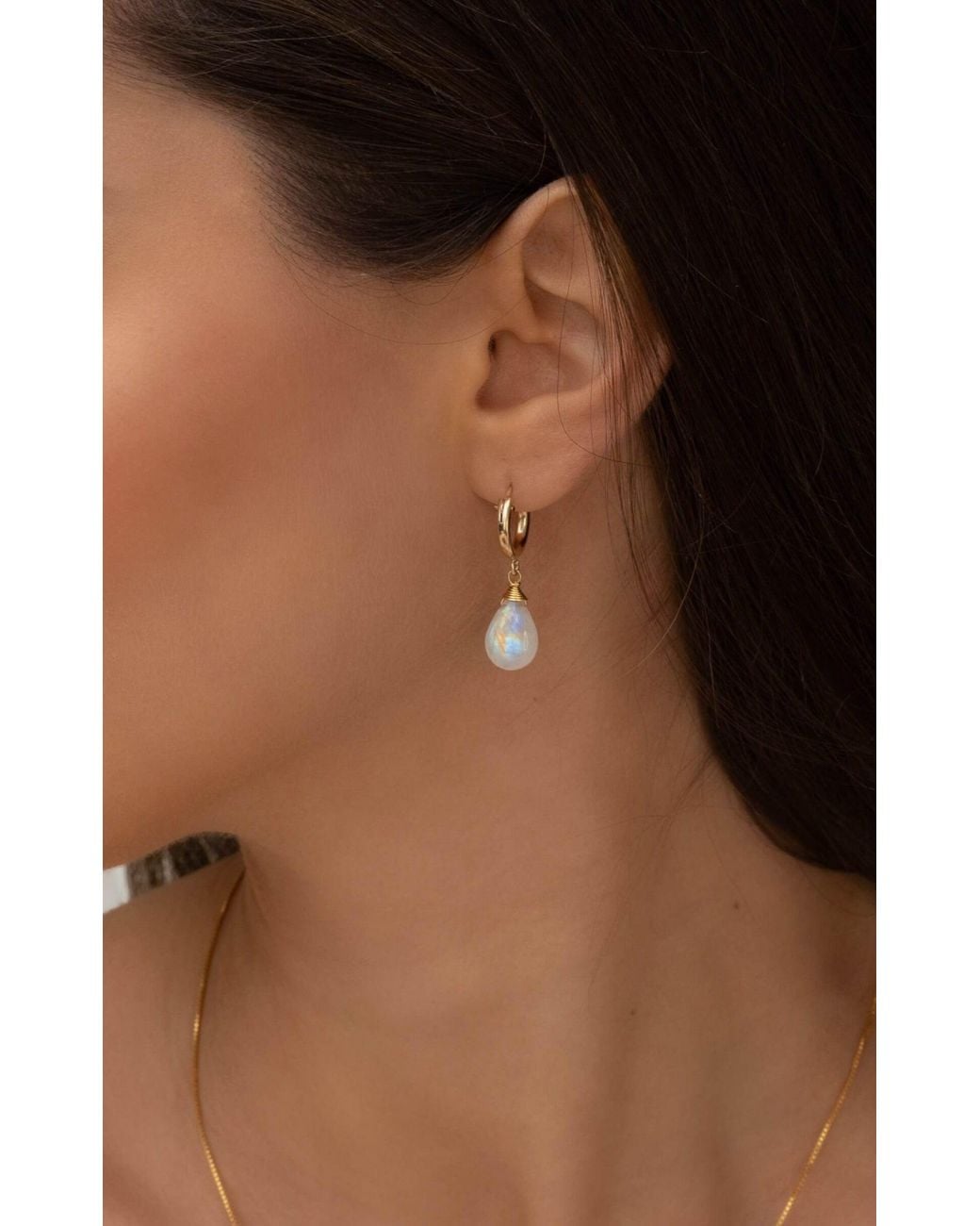 Katy Faye Metallic Neutrals Avery Moonstone Earrings