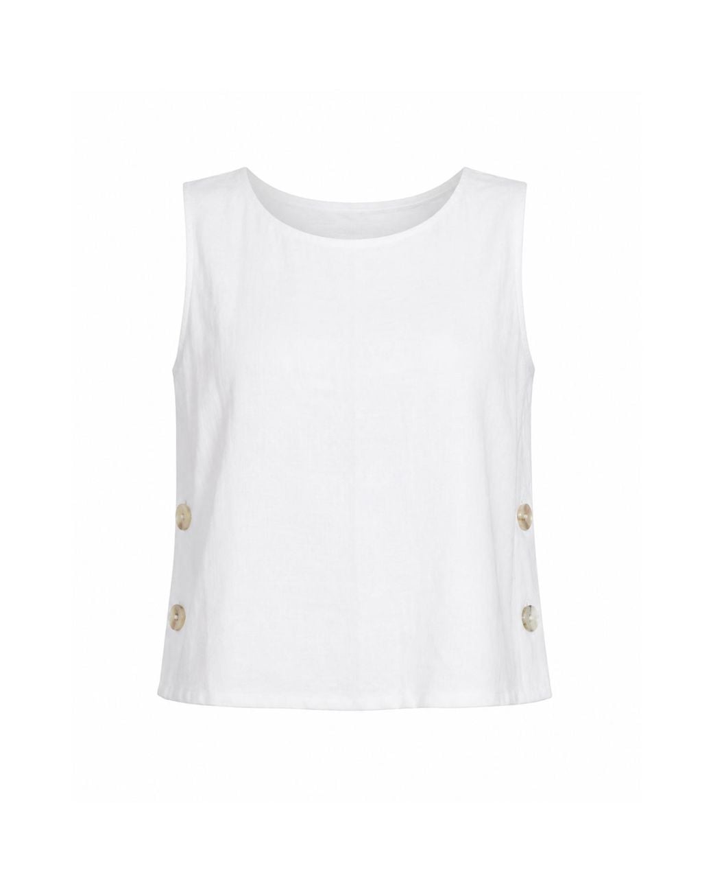 Mind Traveler White Claudia Linen Top