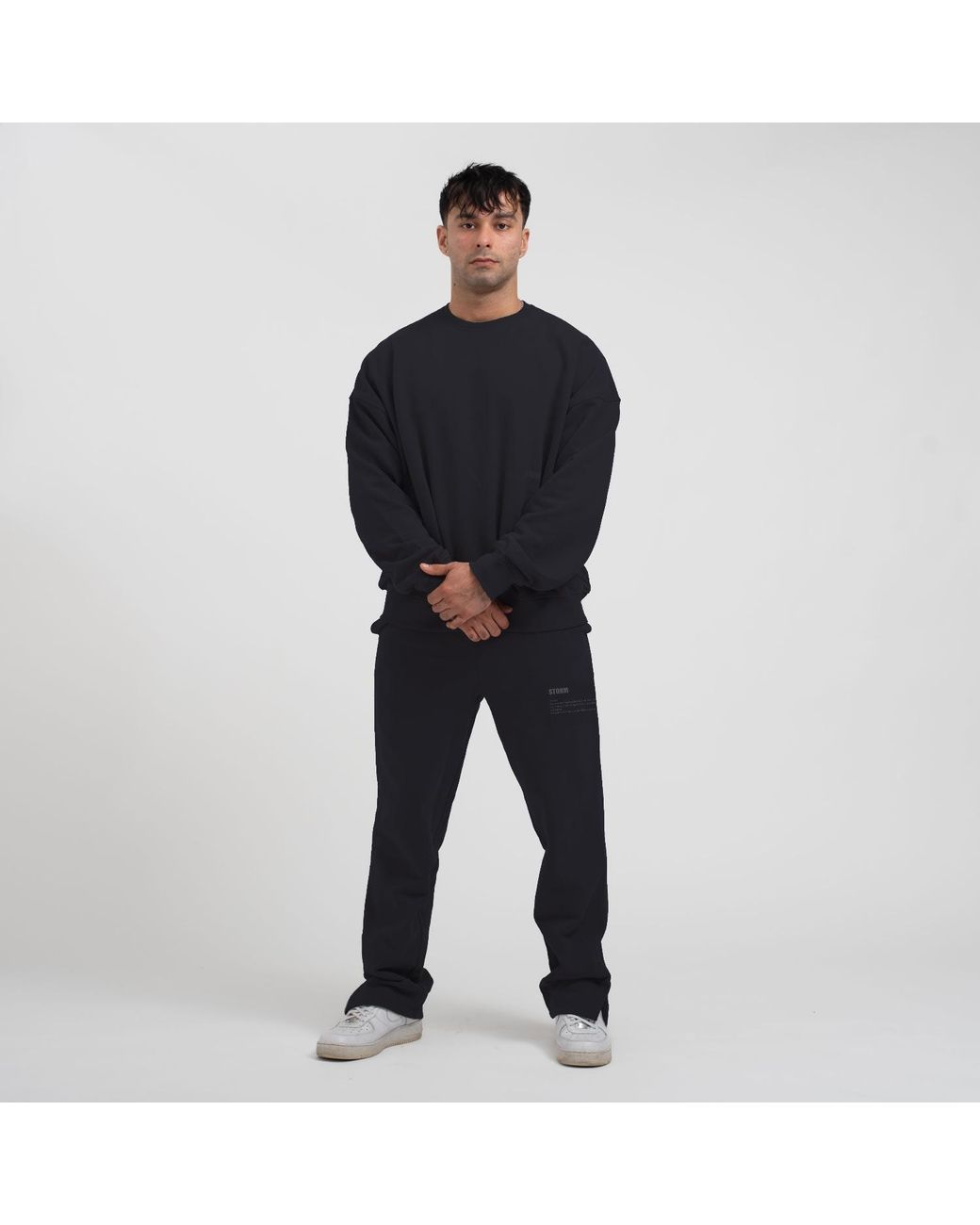 Storm Black Essential Side Slit Sweatpants Midnight for men