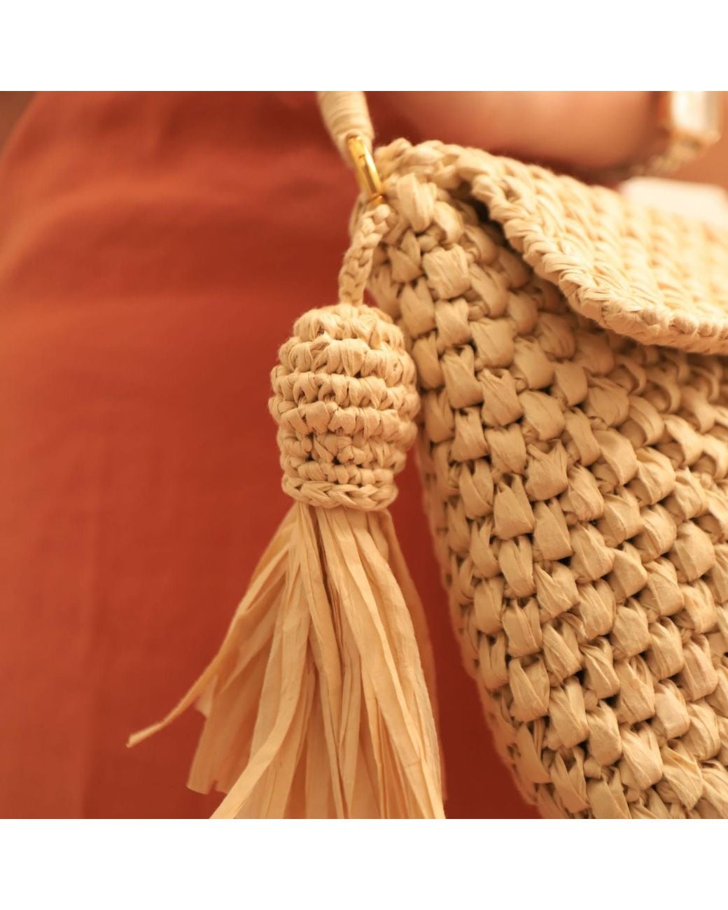 Springmoonatelier Natural Neutrals Raffia Cream Bag Athena