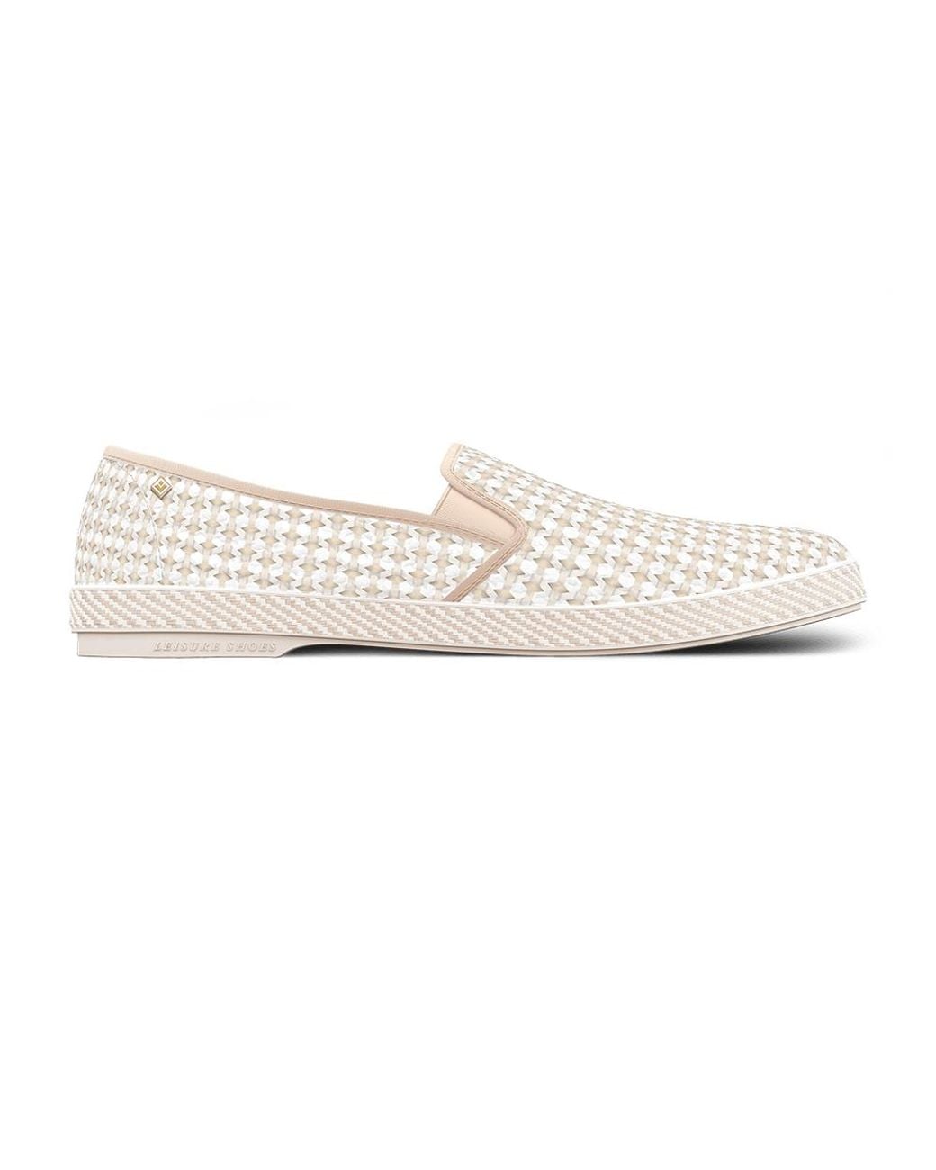 Rivieras White Classic Woven Cotton Slip-On Loafer