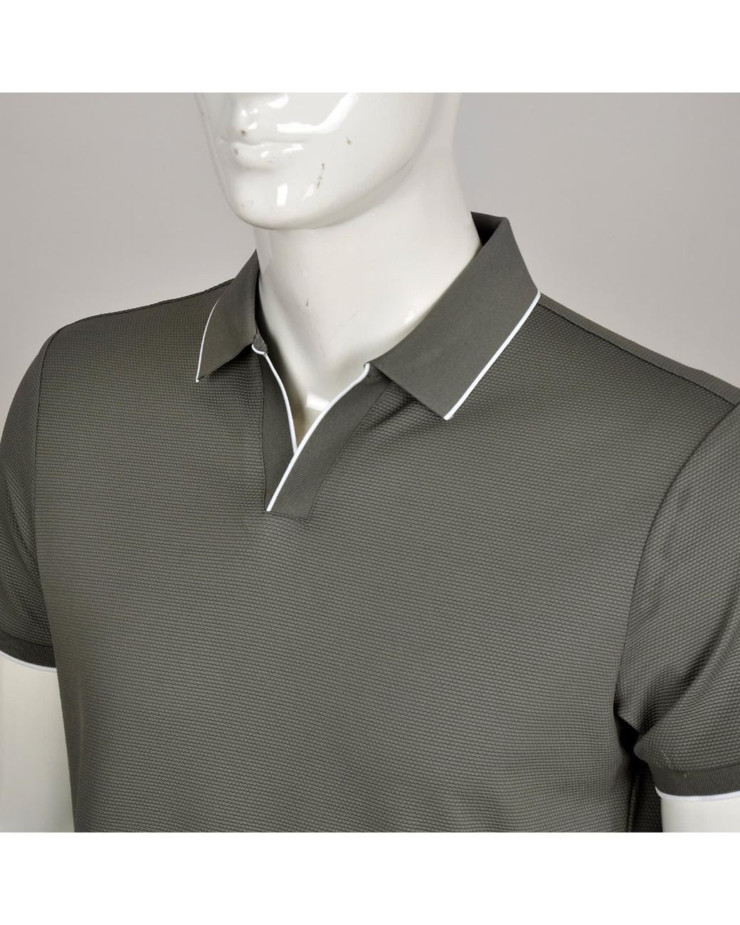 DAVID WEJ Green Marco V-Neck Polo Shirt for men