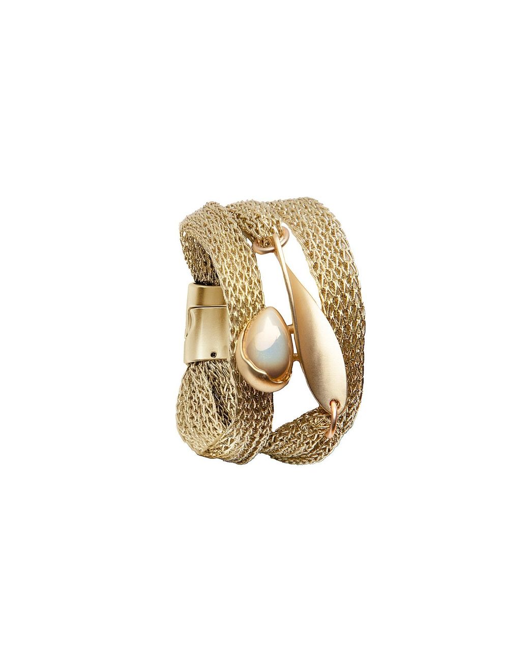 Saachi Metallic Mesh Twisted Orb Bracelet