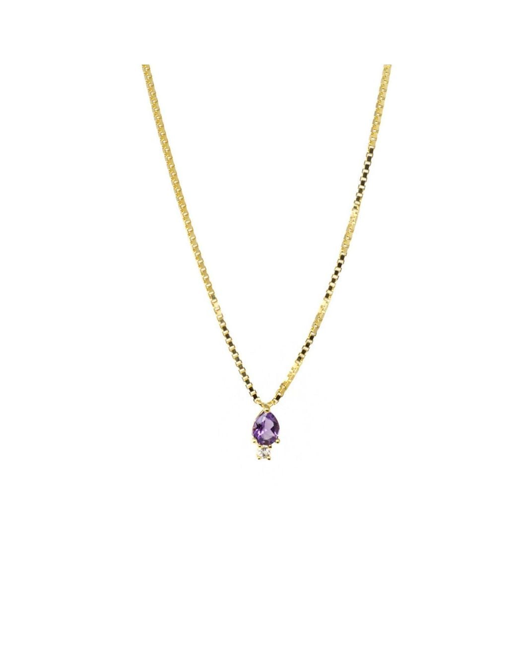 NASI SILVER Yellow Pear Atarah Necklace- Amethyst & Topaz