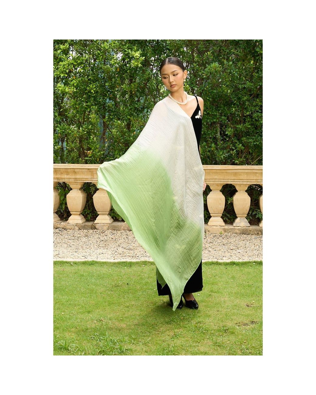 Silk and Bears Green To Ombre Mulberry Silk Scarf – Handmade & Hand-Dyed