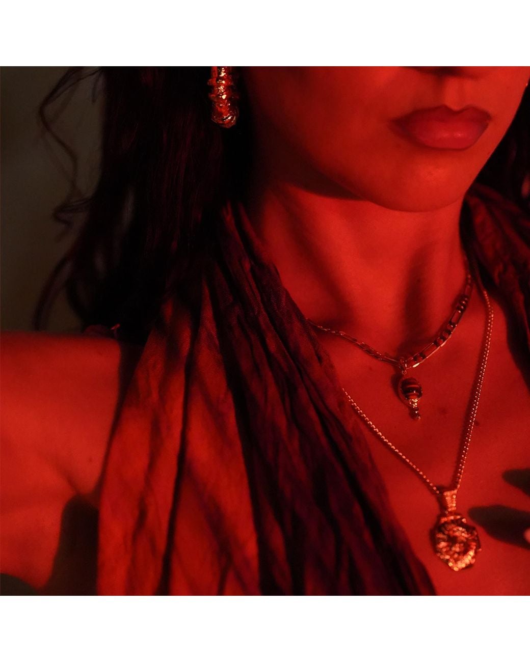 Krush Metallic Xara Tiger's Eye Pendant Chain Choker