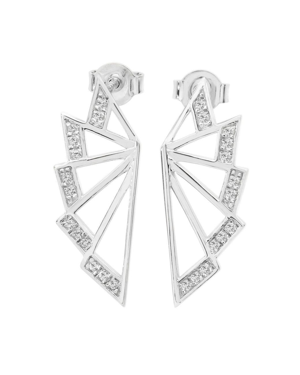 Lucy Quartermaine Metallic Solid Sterling Angel Wing Studs