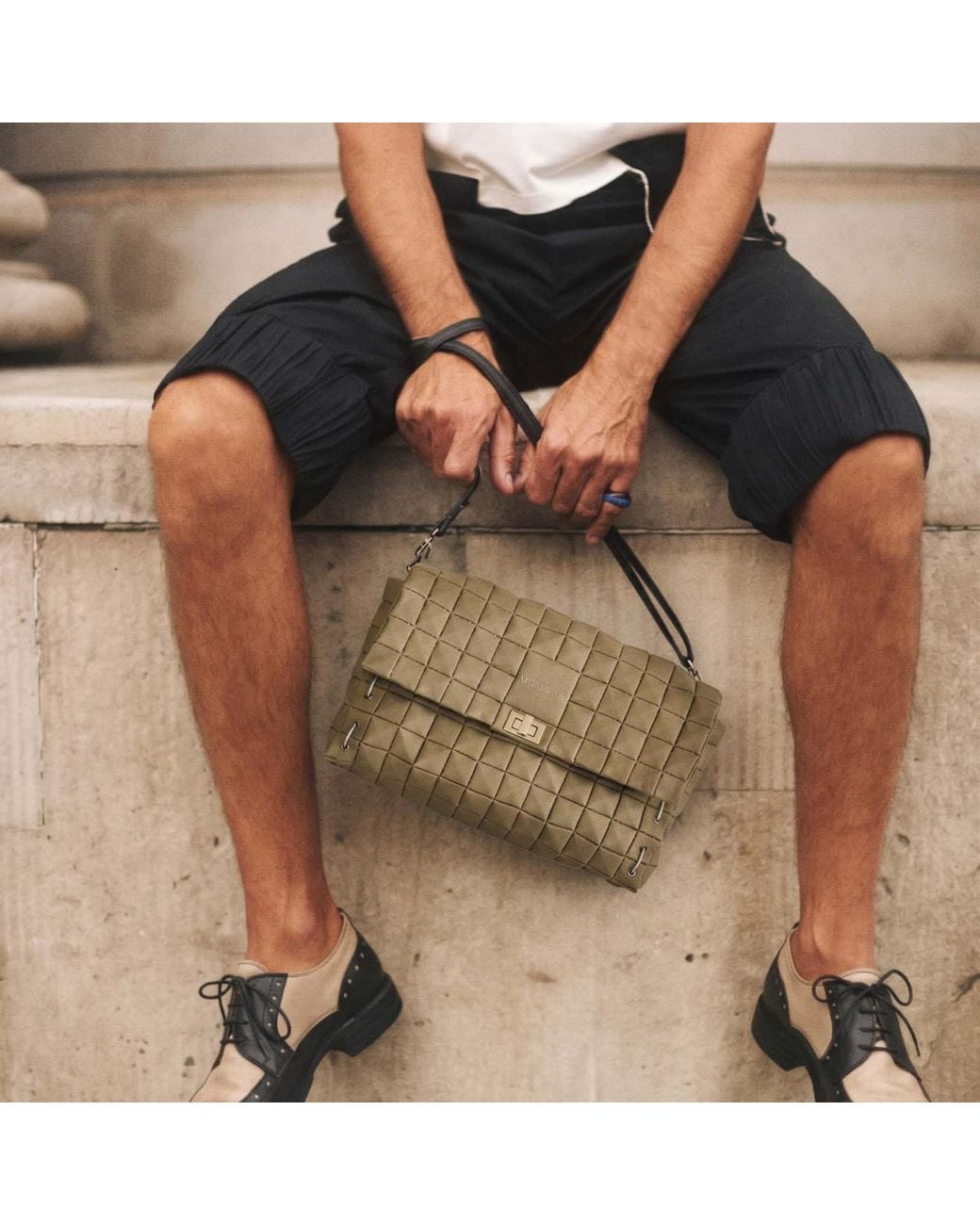 Monade Metallic Clutch Bag Matte Taiga
