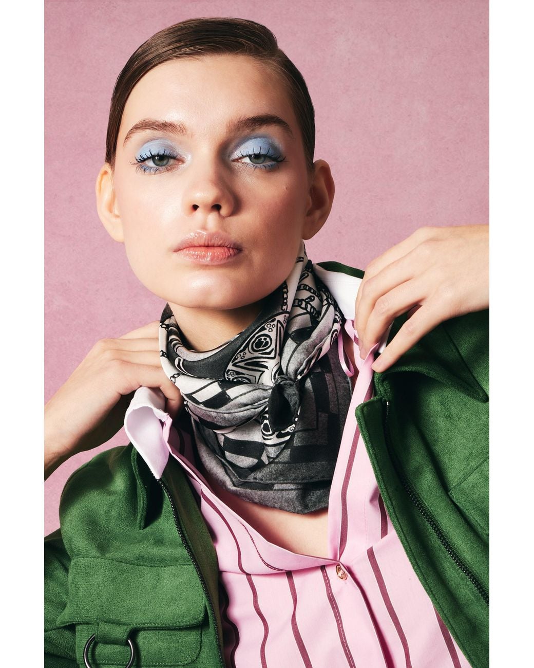 Tash and Ley Gray Resurgence 70X70 Silk Scarf