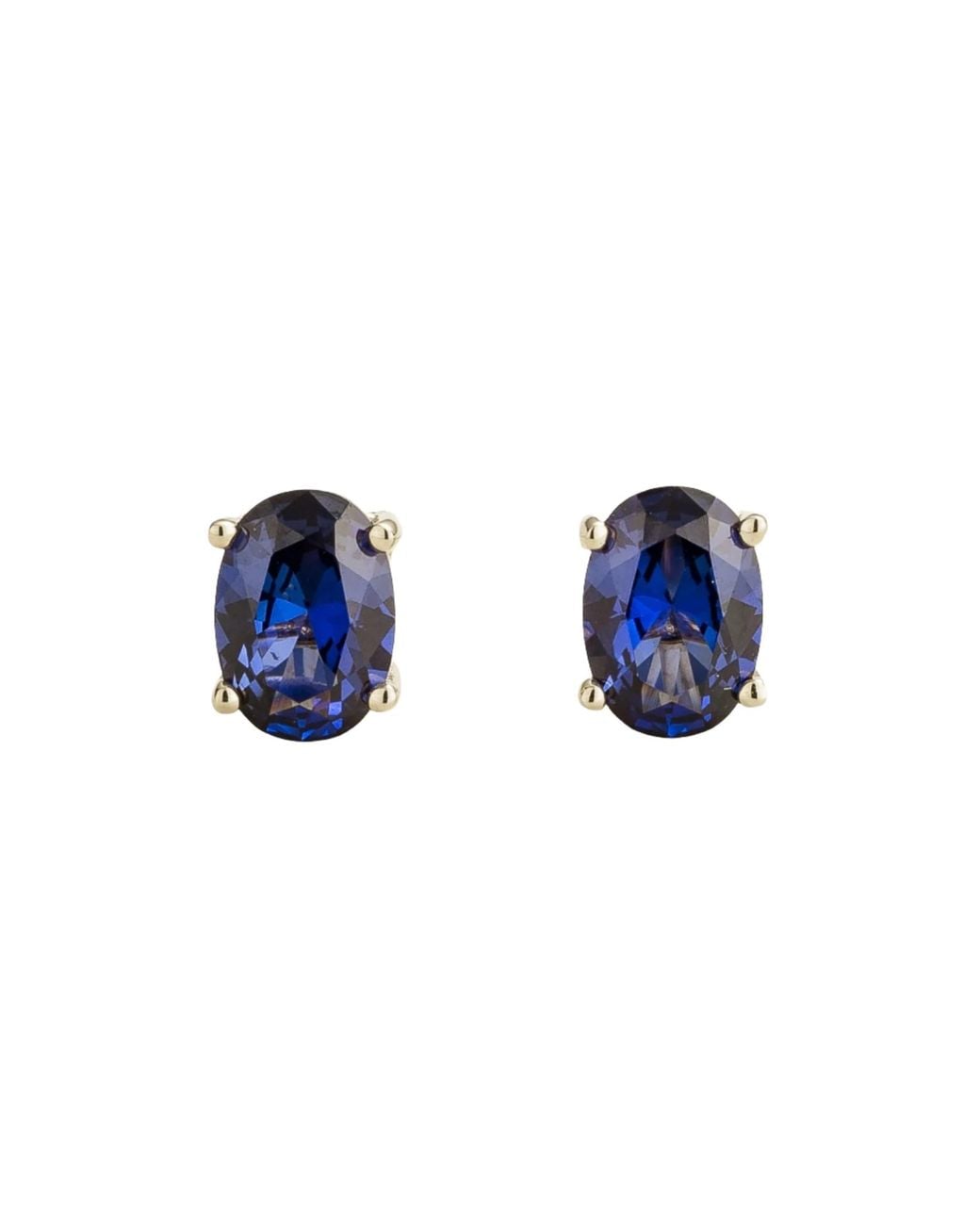 Juvetti Blue Ovo Earrings Set With Sapphire