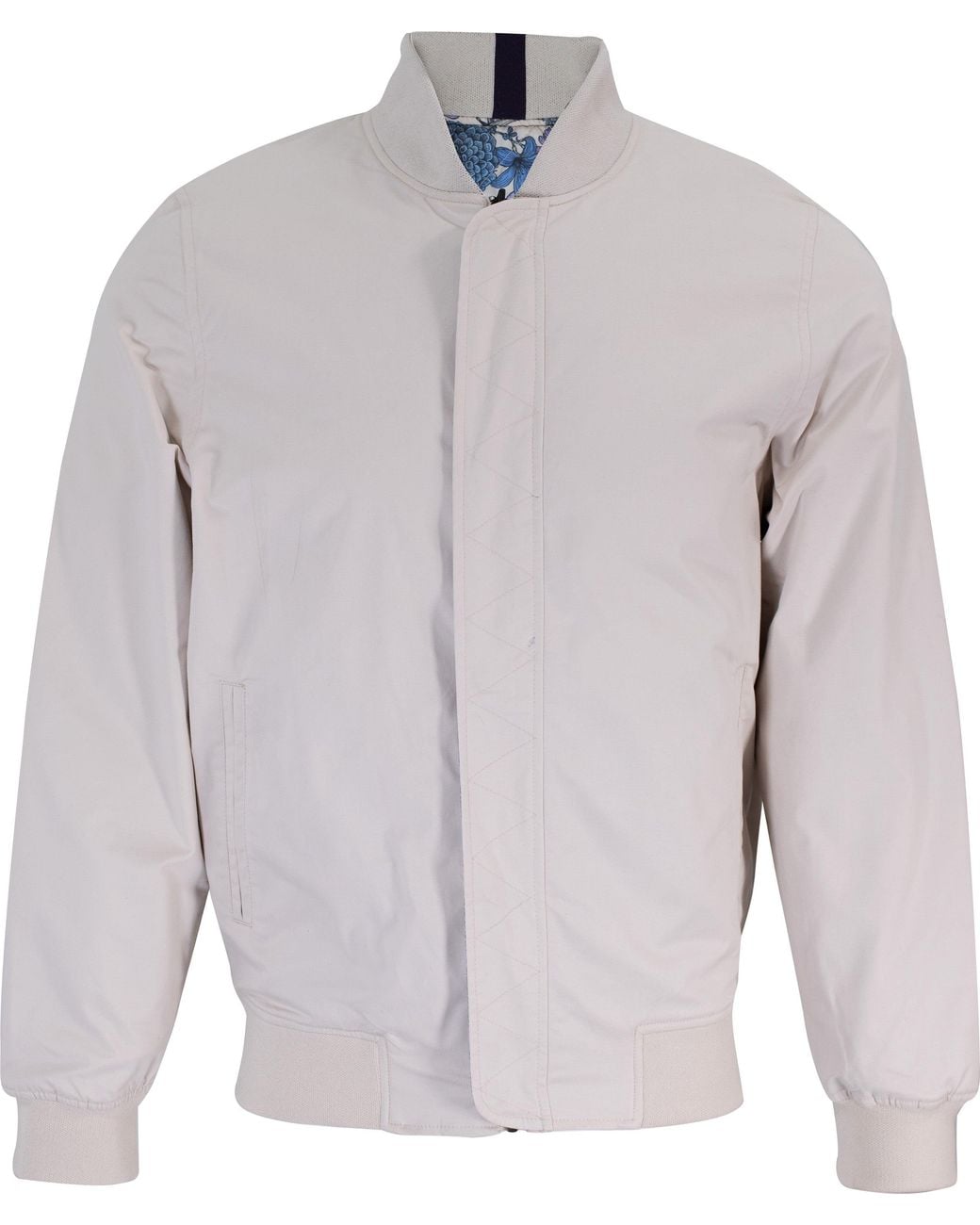 Lords of Harlech Blue Ron Hibiscus Garden Reversible Jacket for men