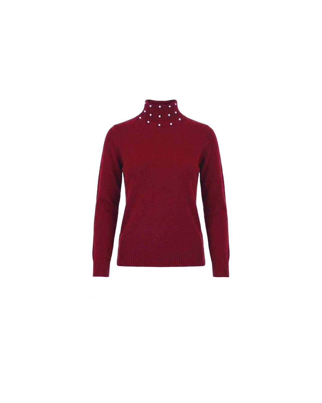 James Lakeland Red Pearl Neck Jumper