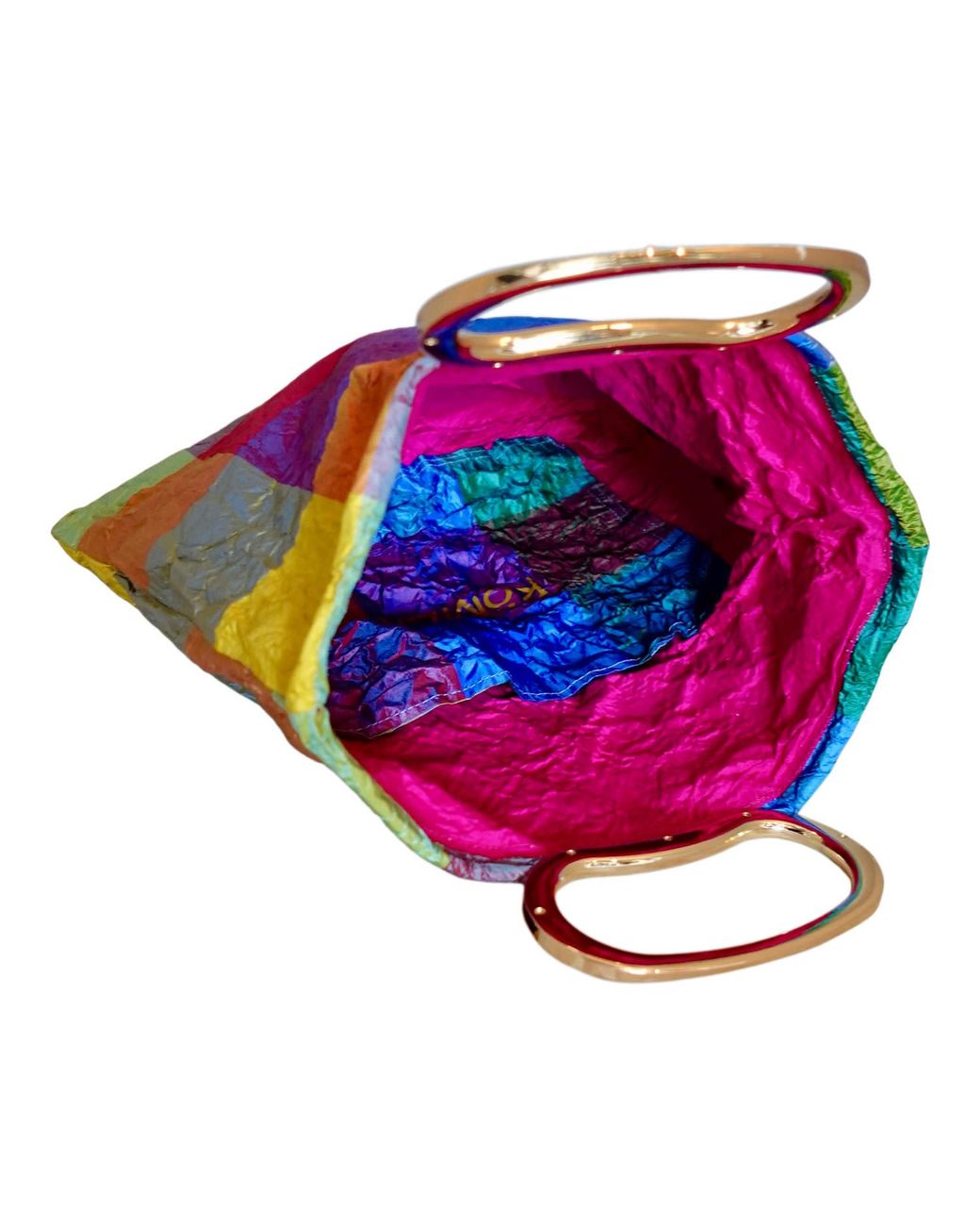 Romer Millinery Blue Morphy Moldable Clutch Bag Color Block Silk