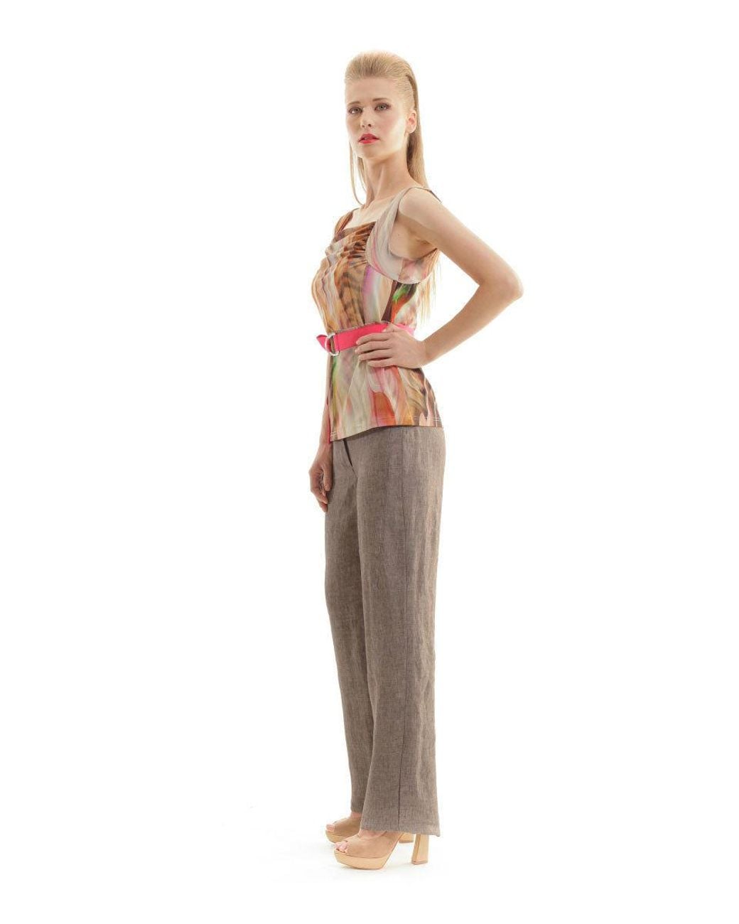 Conquista Brown Linen Pants