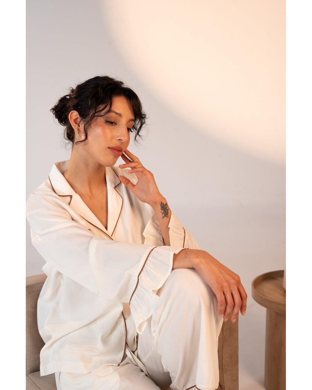 Carolina Benoit White Luxury Bamboo Pajama Set