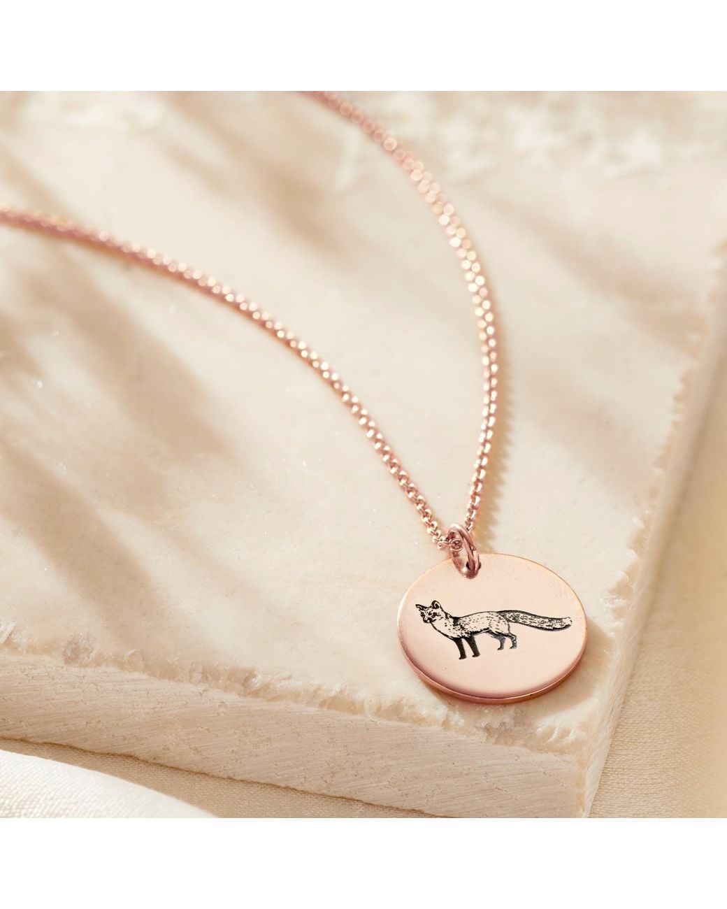 Posh Totty Designs Pink Plated Fox Spirit Animal Necklace