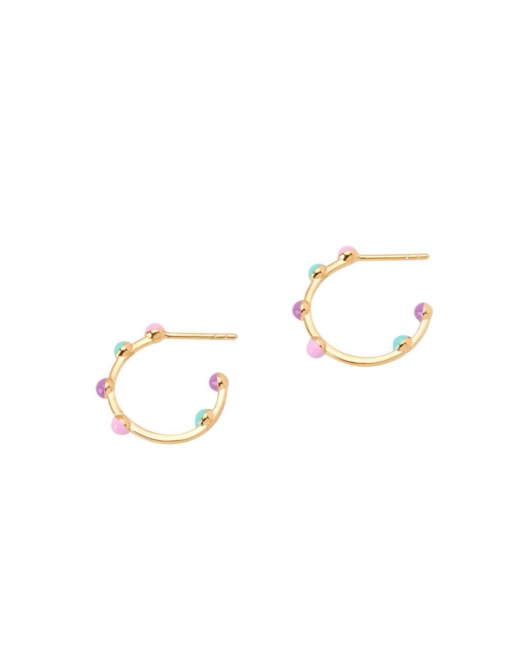 Dolcetto Designs Pink Bolla Hoop Earrings Vermeil And Enamel