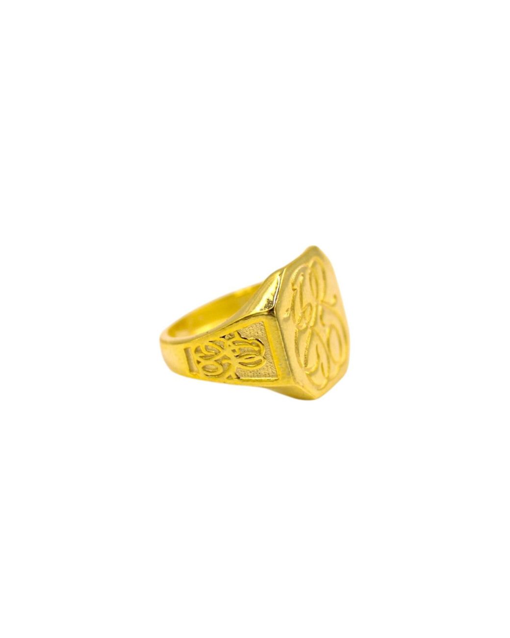 1610Istanbul Brown Art Nouveau Signet Ring