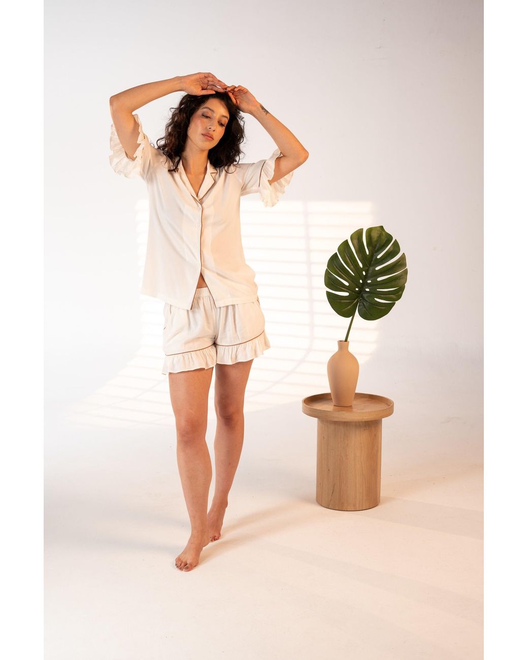 Carolina Benoit White Daynaps Short Sleeves Pajama