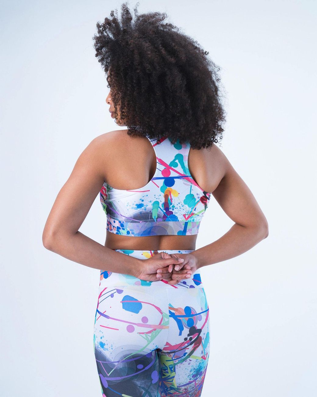 Lilia Munn Blue High Support Racerback Sports Bra–
