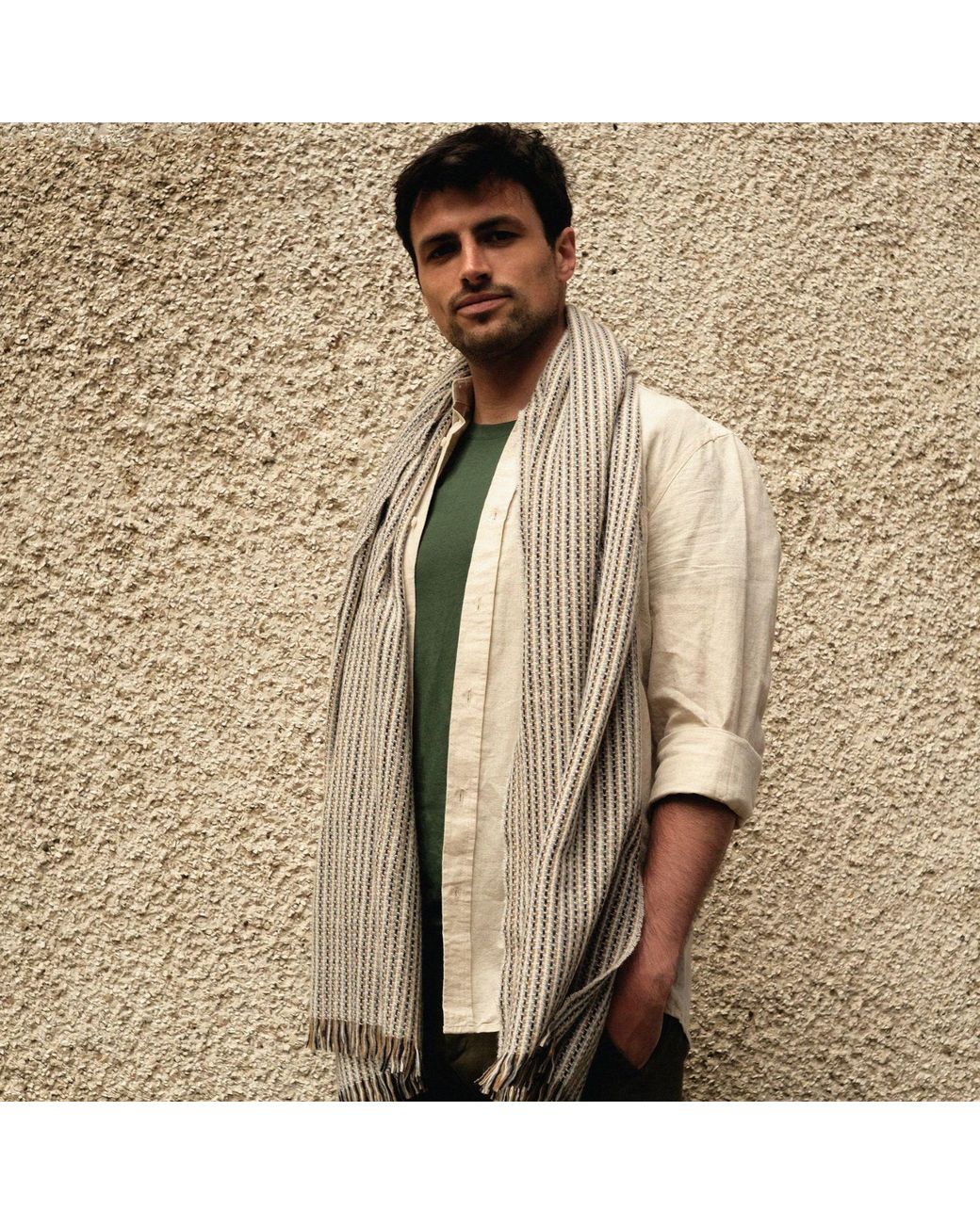Kinalba Natural Neutrals Talisker Barley Scarf for men