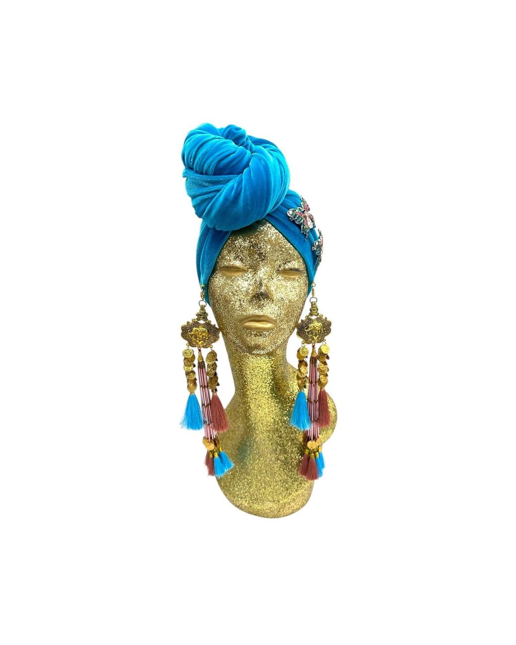 Julia Clancey Blue Azure Butterfly's Dream Turban