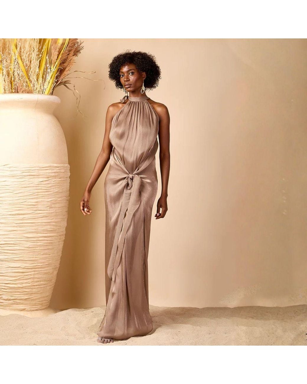 GLAM ON YOU Brown Aladina Dress
