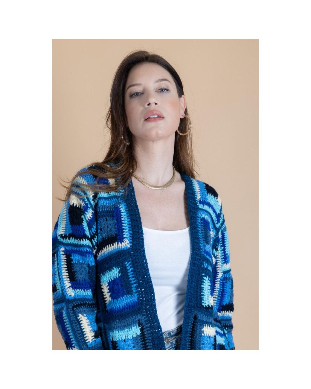 Saachi Blue Crochet Short Marrakesh Jacket