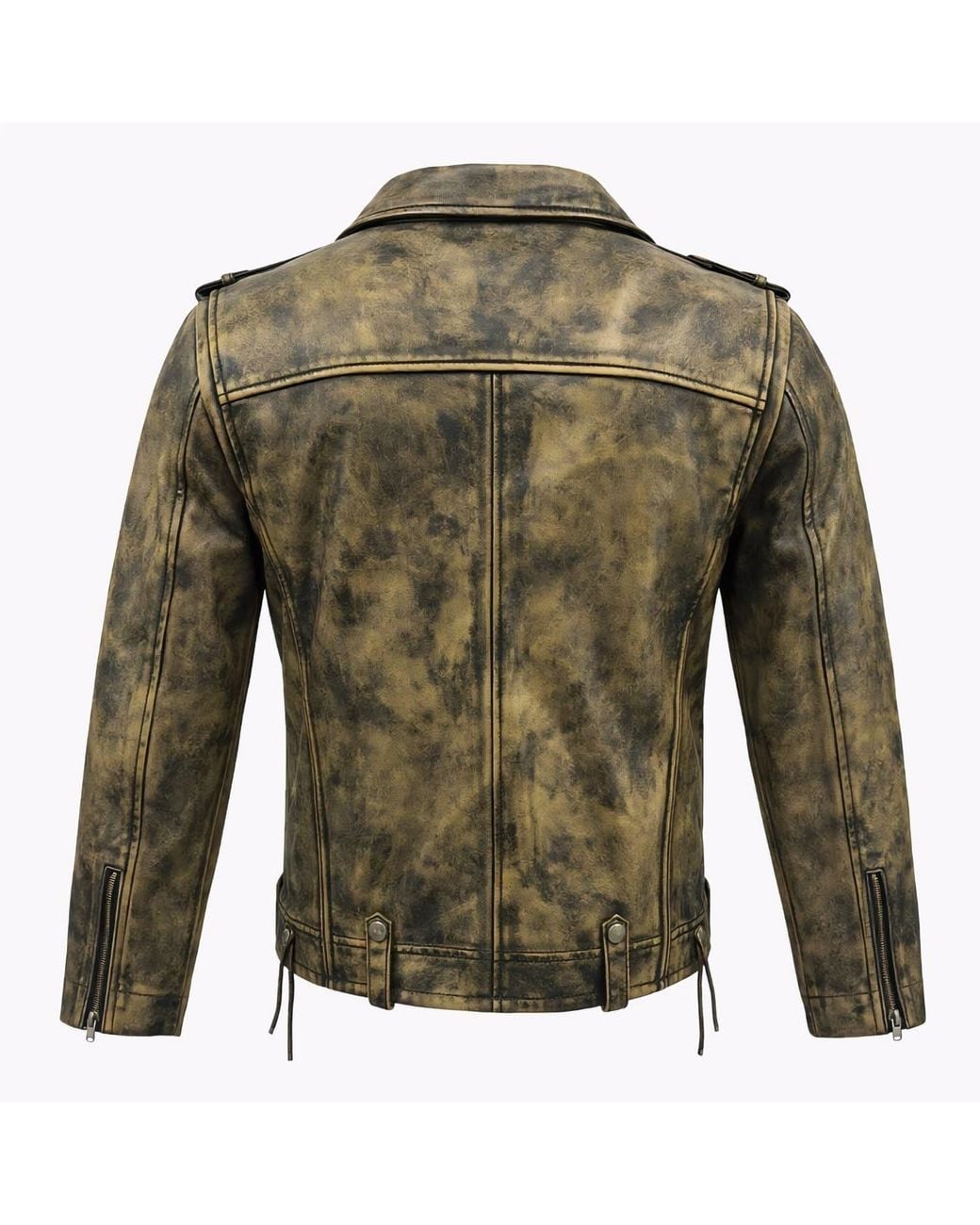 Zasta Studio Green Dirt Biker Vintage Biker Leather Jacket for men