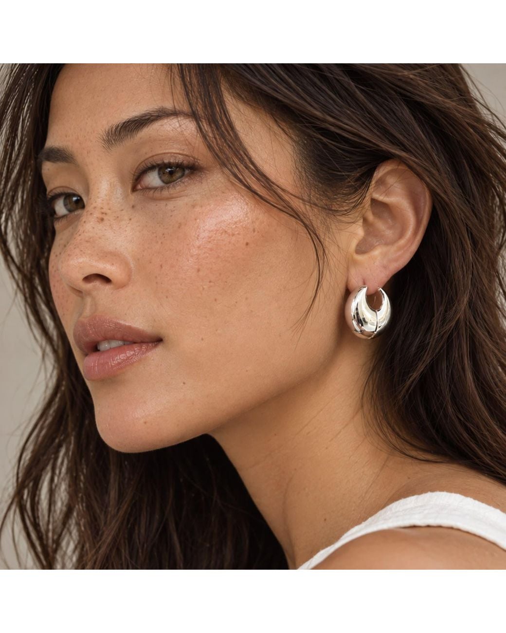 Hye Jane Jewelry Metallic Angelina Puffy Hoop Earring