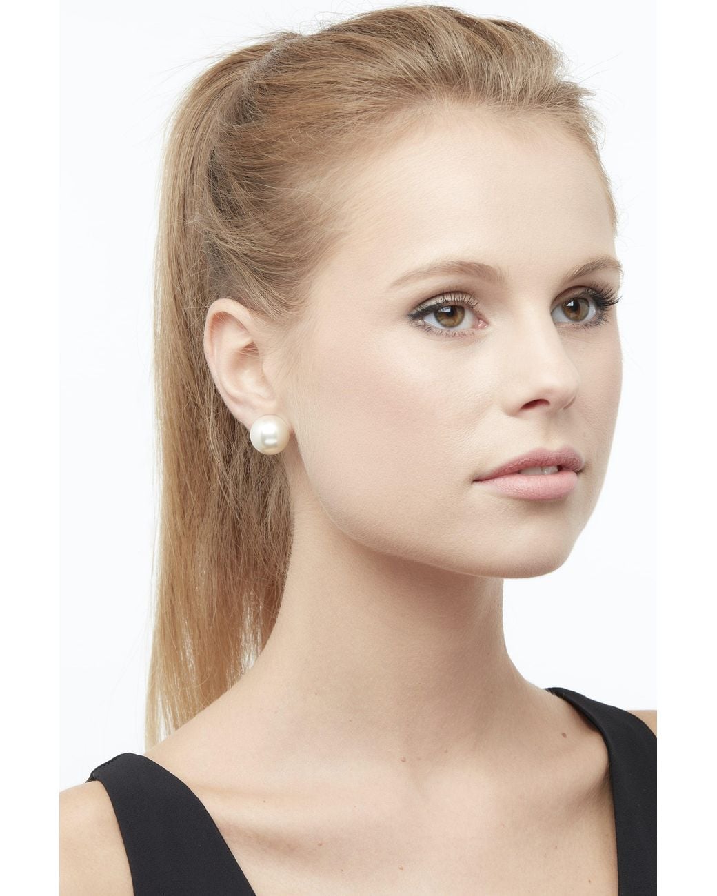 Emma Holland Jewellery White Half Pearl Clip Earrings