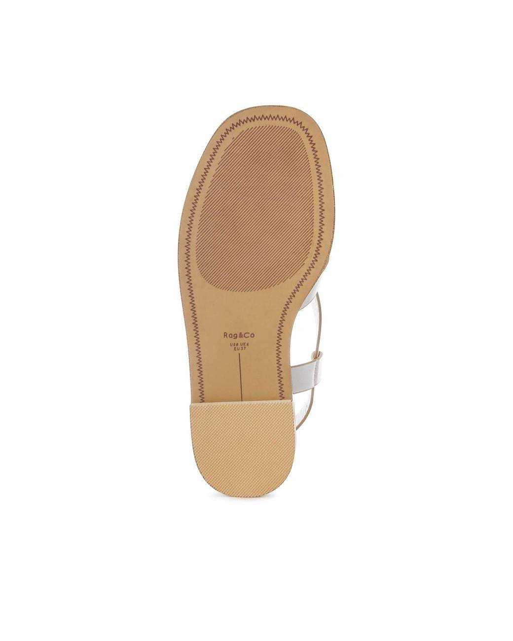 Rag & Co White Kapaka Real Leather Flat Gladiator Sandals