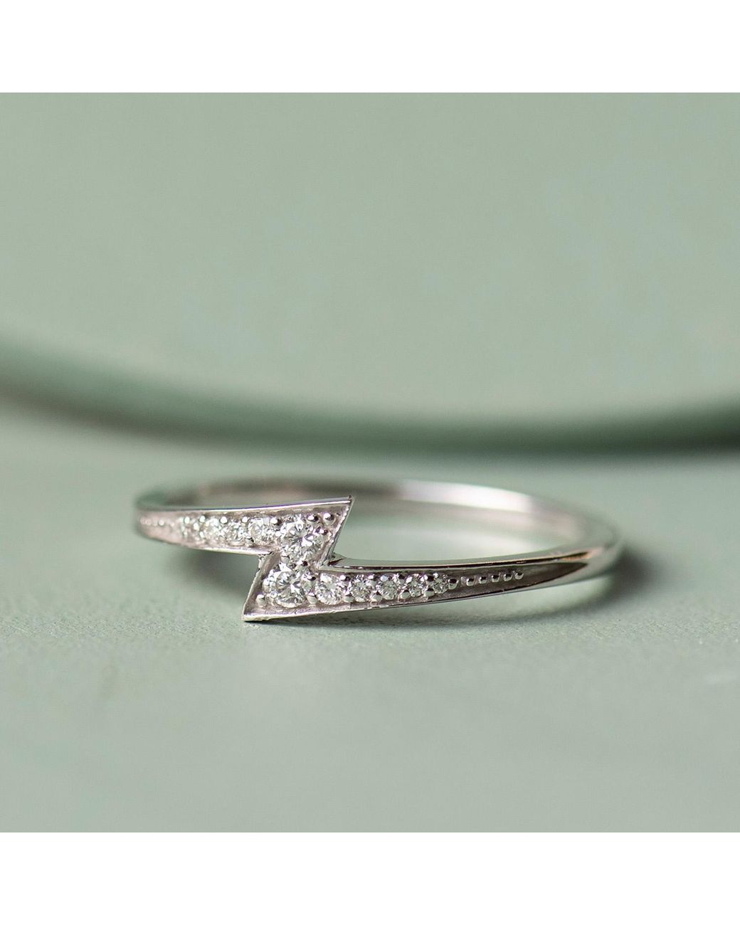 Zoe & Morgan White Zap Diamond Ring